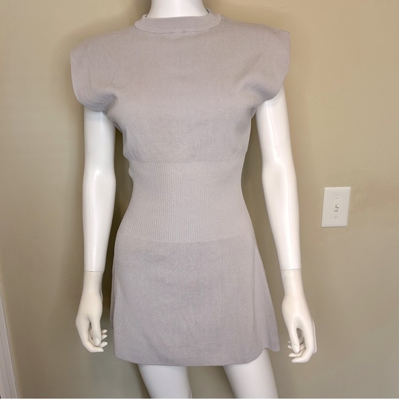 Zara Gray Defined waist Mini Dress - Picture 3 of 12